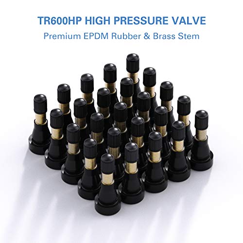 CKAuto TR600HP High Pressure Brass Rubber Snap-in Tire Valve Stem 50Pcs/Bag - size: 100