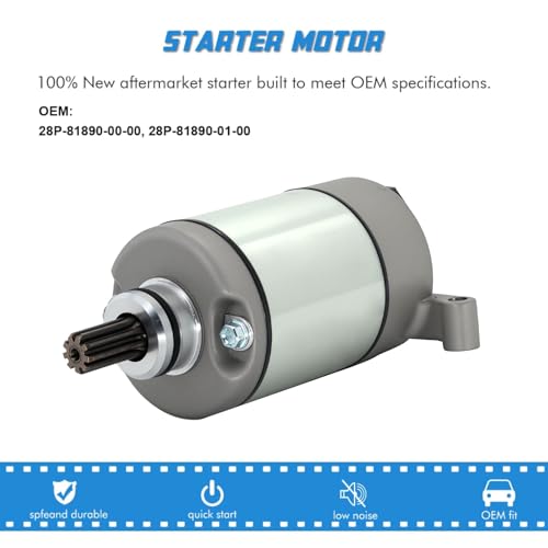 Starter Motor Replacement for 28P-81890-00-00 High Torque for 2009-2019 Yamaha Grizzly 550 Kodiak 700 YFM550 YFM700
