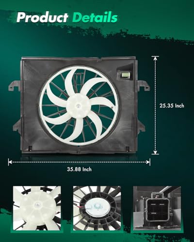 SCITOO Radiator Cooling Fan Assembly for Dodge for Ram Ram 1500 1500
