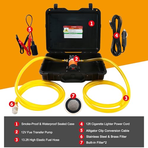 12V Fuel Transfer Pump 120GPH Electric Gasoline Transfer Pump Set - color: 120Gal/hr