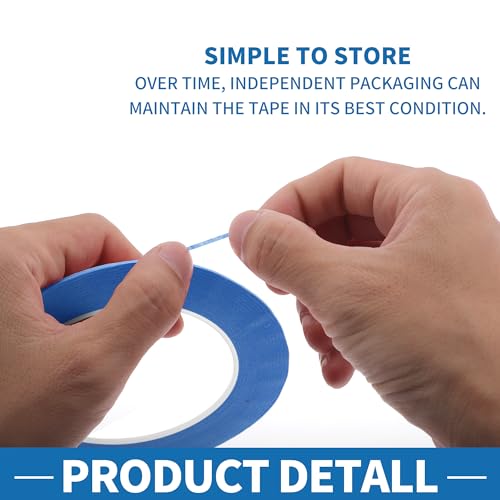 Painters Tape Easy Removal Fine Width 1.5mm Tape 0.06 Inches x 52.5 Yards Blue - color: Blue, size: 0.06 Inches x 52.5 Yards