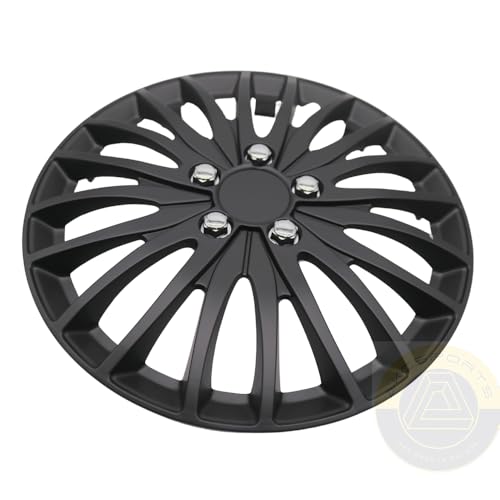 (4pc Set) 16 Inch Wheel Covers Shadow Black Compatible with 16 Inch Steel Wheels - size: 16 inch, style: Shadow Black