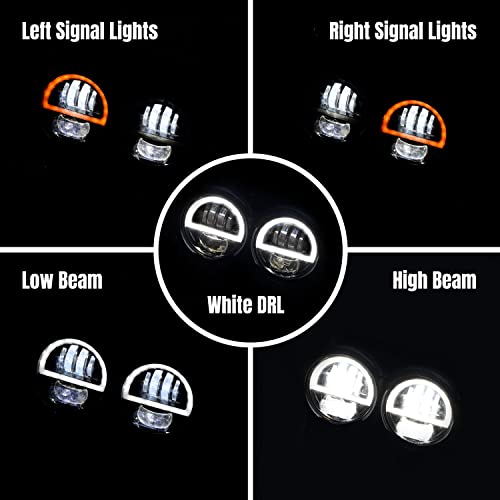 Upgraded Dual LED Headlight for Harley Fat Bob 08-19 Accessories