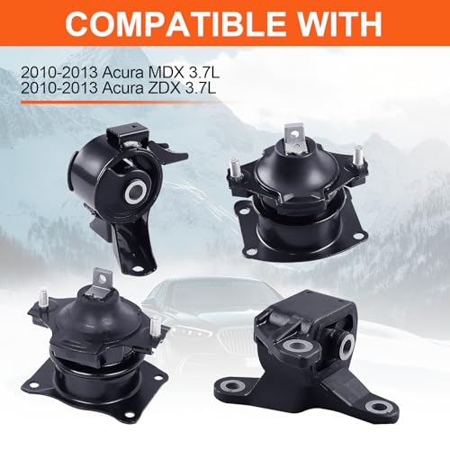 Engine Motor Mount Set & Trans Mount Compatible with Acura MDX/ZDX 2010-2013 V6 3.7L 4PCS, Replacement for A4526HY A65016 A65097HY A65094 - size: MDX/ZDX 10-13 3.7L