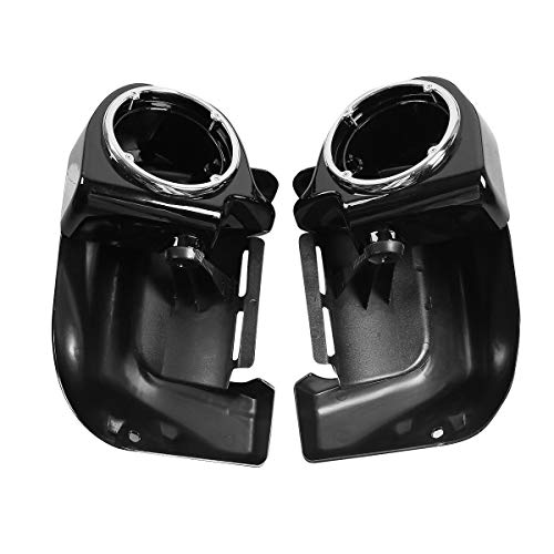 XFMT Lower Fairing Motorcycle Lower Vented Leg Fairing with 6.5" Speaker Pods Fit For Harley Davidson Touring Road King Street Glide Electra Glide 1983-2013, Vivid Black - color: W/ Speaker Pods For '83-'13