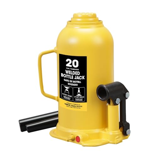 YELLOW JACKET 20 Ton Bottle Jack All Welded Hydraulic Jack with 2-Section Long Handle, for Car, Pickup Truck, Truck, RV, Auto Repair, Industrial Engineering - size: 20 ton standard