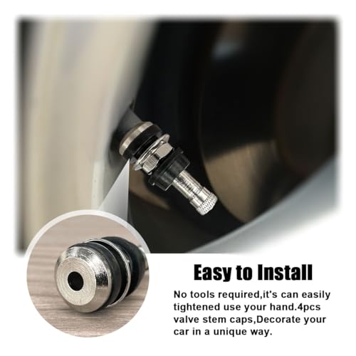 4PCS TR416 Metal Valve Stems, High-Pressure Car Tire Valve Stems, Brass Rubber Clamp-in Tire Valves, Tubeless Valves Outer Mount Fit for 0.453" and 0.625" Rim Holes Long 1-1/2"
