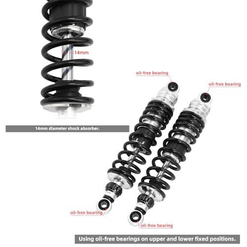 TCT-MOTORPARTS Remote Reservoir Suspension Shocks Fit For Harley Touring - color: Remote Reservoir Suspension Set #1