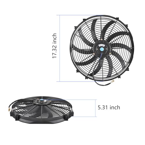 16" Slim Fan Push Pull Electric Radiator Cooling Fan, Black, 2 Packs - color: Black, size: 16'’(2 Pack)