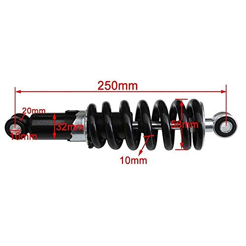 TDPRO 250mm 9.8'' Rear Shock Absorber Sensa Trac for Dirt Pit bikes ATV Load Suspension 1200lbs (250mm 9.8'') - size: 250mm 9.8''