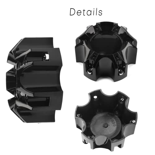 4.49in Wheel Center Caps for Ballistic Black Center Cover Replacement, 4 Pack, 6 lugs