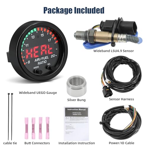 ARTILAURA 30-0300 Wideband AFR Gauge Digital Air Fuel Ratio Gauge Kit