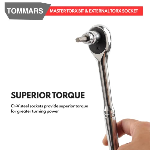 TOMMARS 60-Pc Master Torx Bit Socket & External Socket Set - style: Torx Bit Socket and External Torx Socket Set