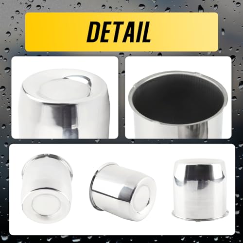 2Pcs 5.15" Stainless Trailer Wheel Center Caps, 4.92" H Chrome - color: Chrome, size: 5.15" Hub 4.92" H