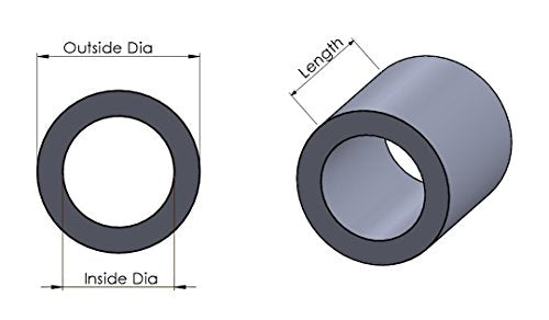 Aluminum Spacer Standoff Bushing Assortment Kit 1/2" OD x 3/8" ID (150 pcs)