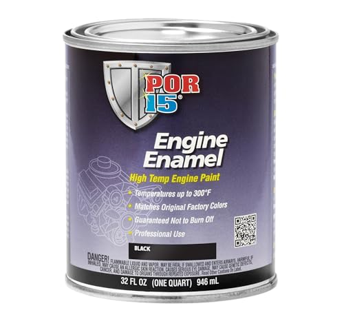 POR-15 Engine Enamel, High Temperature Engine Paint, 32 Fluid Ounces, Black - color: Black, size: 1 quart