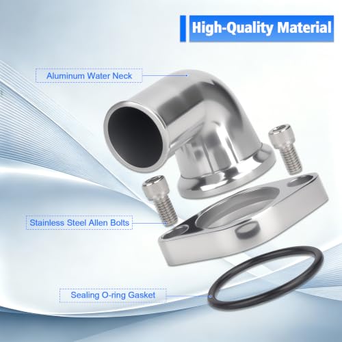 90° Swivel Water Neck Aluminum Polished Thermostat Housing - color: Silver, size: 90 Degrees Style1