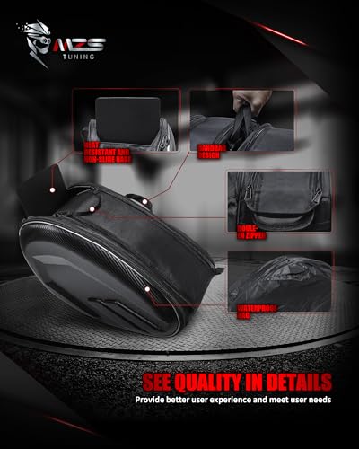 MZS Motorcycle Saddle Bags, 33-47L Extendable Large Capacity Storage - size: 47L