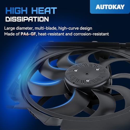 AUTOKAY Radiator Cooling Fan Assembly for BMW E83 X3 04-10, Brushless Motor