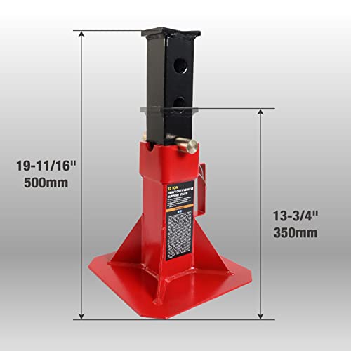 Big RED ATZ220005R Torin Heavy Duty Pin Type Professional Car Jack Stand with Lock, 22 Ton (44,000 lb) Capacity, Red, 1 Pair - size: 22 ton, style: Basic Base