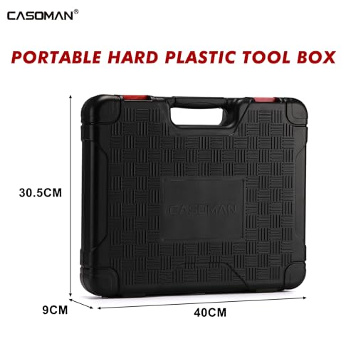 CASOMAN 1/2” Drive Deep Big Impact Socket Set, 21 - Piece Large Spindle Axle Nut Impact Wrench Socket Set, 6 Point, CR-MO, Metric & SAE, 27mm - 41mm, 1-1/16" - 1-5/8"