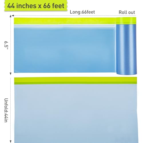 Tangibay Pre-Taped Masking Film for Painting - 44" x 66' Painters Plastic Sheeting with Automotive Paint Tape and Drape for Covering Cars, Walls, Windows and Furniture Protection (6 Rolls) - size: 6 Rolls: 44"