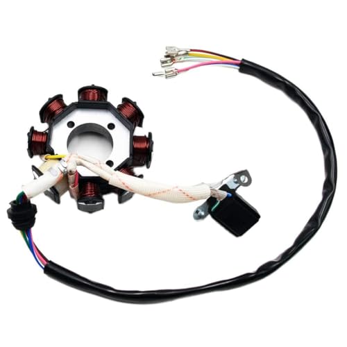 PRO BAT 110 ATV Electric Strat Wiring Harness AC 6-Pin CDI CG 8-Pole Stator - color: W Spark Plug & S Regulato & O Ignition Coil