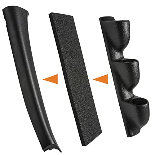 GlowShift Universal 60mm Black Triple Pillar Gauge Pod Holder