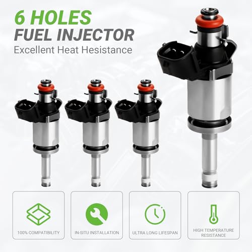 Fuel Injectors Set of 4 Compatible with Mazda 3 2014-2018 6 2014-2016 CX-5 2015-2016 CX-9 2016 2.5L L4 GS GT Grand Touring Sport Signature # Replace parts PY0113250 FJ1288 - size: 1288