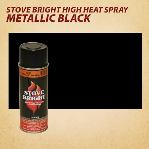 Stove Bright High Temp Spray Paint, Satin, Up To 1200 Degrees, 12 Ounce (Pack of 1), 6309 - Metallic Black - color: 6309 - Metallic Black