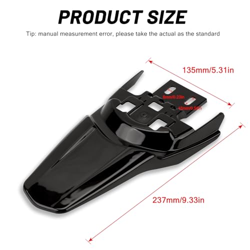 XINGWU Rear Fender for Sur ron Back Fender Mud Guard Protector for Surron Light Bee X Segway X160/X260 Ebike Electric Bike Dirt Bike Part Black - size: Rear Fender, style: Black