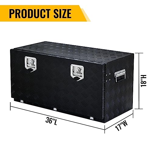 Aluminum Tool Box, Truck Bed Tool Box With Side Handle,Lock And 2 Keys, Tool Storage Box For Truck,Trailer,Pickup,RV,36" - size: 36"