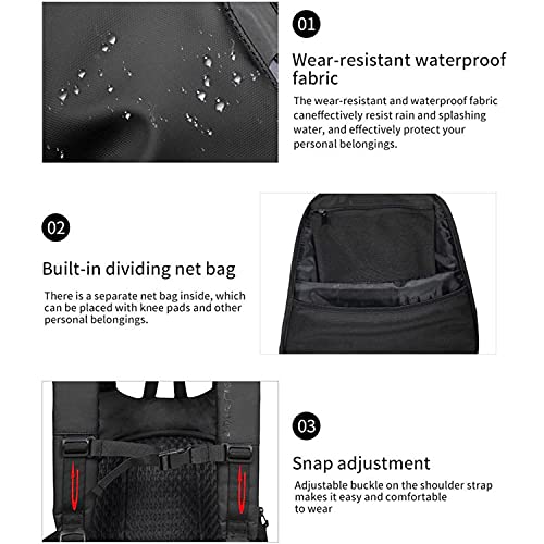 Motorcycle Helmet Backpack, Waterproof Riding Backpacks for Men - color: Black(Backpack)