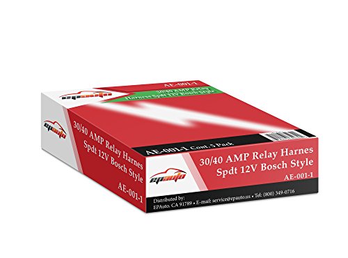 EPAuto 30/40 AMP Relay Harness Spdt 12V, 5-PIN SPDT Bosch Style - 5 Pack - size: 5 Pack