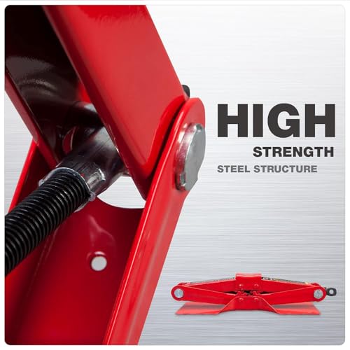 BIG RED T10152 Torin Steel Scissor Lift Jack Car Kit, 1.5 Ton (3,000 lb) Capacity, Red (Pack of 4) - size: 3000 lbs (Pack of 4)