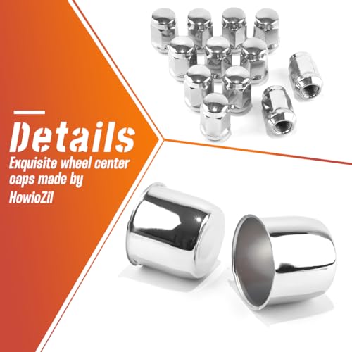 2 Pack 4.25" Push Through Trailer Wheel Center Caps & Lug Nuts - color: Chrome