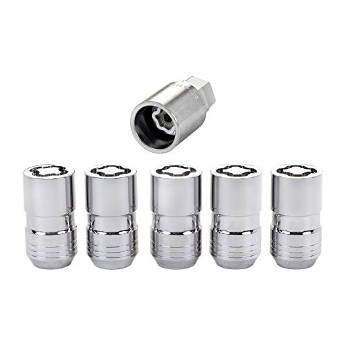 McGard Wheel Lock, Premium, 14 mm x 1.50 Thread, Cone Seat, Closed End, Key Included, Steel, Chrome, Set of 5