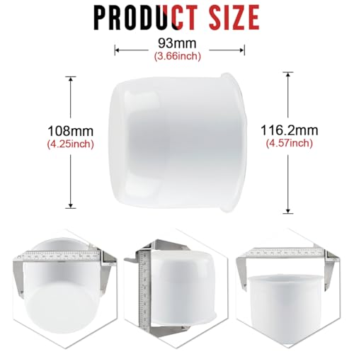 Rtrhinotuning Stainless Steel Push Through Center Caps 4.25" for Trailer Truck Rv Wheel Rims Chrome Trailer Hub Cap 3.66" Hight 4 PCS Wheel Center Caps - color: White, size: 4.25" Center Hole, 3.66" Height