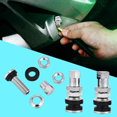 10PCS Tire Valve Stem Kit, Motorcycle Valve Stem