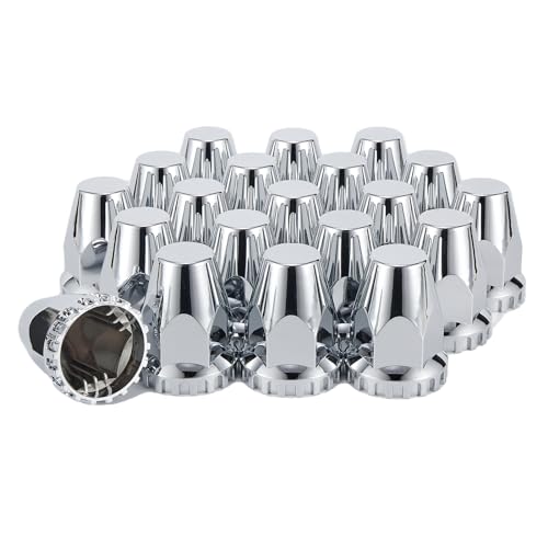 33mm x 2 7/8" Lug Nut Covers Push-On Standard, ABS Chrome Plastic Lug Nut Cover for Semi Trucks Trailers, 40 Pack - color: 2 7/8" Chromed, size: 40