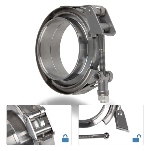 4 inch Quick Release V Band Clamp with Flanges, 304 Stainless Steel - size: 4 inch
