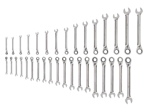 TEKTON Reversible Ratcheting Combination Wrench Set, 34-Piece | WRC94005 - size: 34-Piece (1/4-1 in., 6-24 mm), style: No Storage