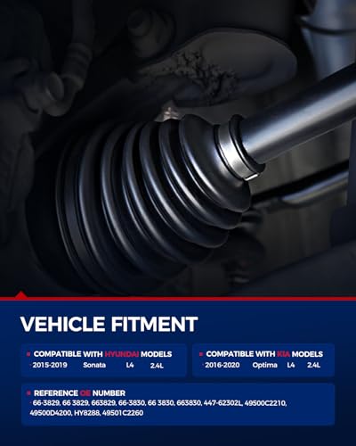 KAX Front CV Axle Shaft Assembly Compatible with Hyundai & Kia - size: Front - 663829 663830