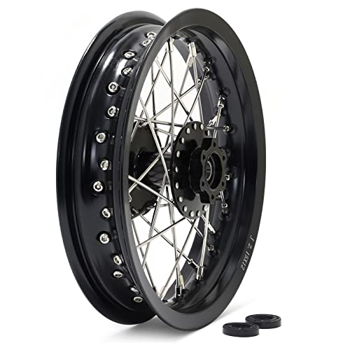 TOFR 12"x2.15" Rear Wheel Rim Spoke Hub for Surron SUR-RON Light Bee X LBX - color: Black, size: 12" Rear