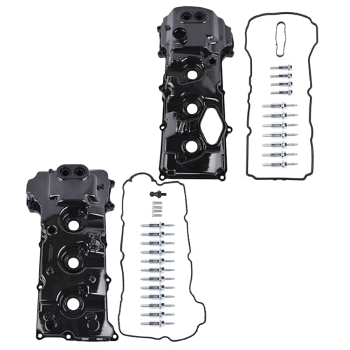 Left & Right Aluminum Engine Valve Covers w/Gasket Replacement for Ford F-150 3.5L V6 2013-2016 Expedition Transit-150 250 350 Replace# DL3Z6582C DL3Z-6582-C BL3Z6582H BL3Z-6582-H Vahaha