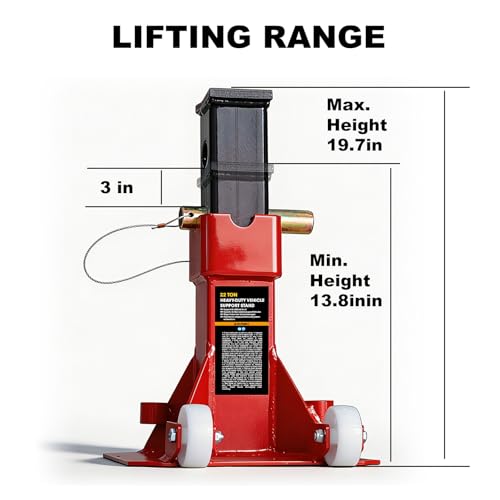 Jack Boss Heavy Duty 22 Ton (44,000 lbs) Jack Stands with Large Base and Strong Lock,Professional Pin Style Car Stands,Easily Moveable Car Lift Stands for Truck,SUV Pick Up, Red - size: 22 Ton Wheeled