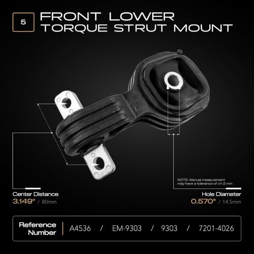 5PCS Engine Motor Mounts Compatible with 2007-2011 CRV 2.4L 4WD Automatic Transmission Replacement A4595 A65010 A4598 A4535 A4536 - size: 2007-2011 CRV 2.4L