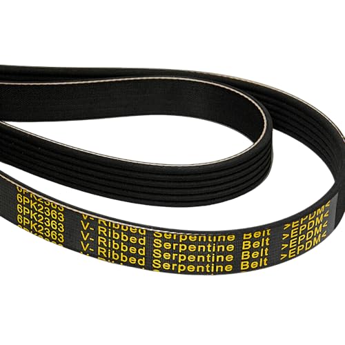 K060930 Serpentine Drive Belt 6-Rib for Cadillac Escalade Chevy Silverado Express Savana Sierra 1500 2500 3500,Avalanche 1500,GMC Yukon XL 4.8L 5.3L 6.0L V8 EPDM Belt Replace 6PK2363 12637204 - size: 6PK2363-2363mm belt
