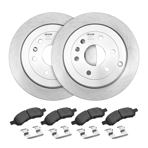 VEVOR Front & Rear Brake Kit Compatible with 2008-2017 Buick Enclave, 2009-2017 Chevrolet Traverse/2007-2010 Saturn Outlook, 2007-2016 GMC Acadia/2017 GMC Acadia Limited, Hollow Brake Rotors Pads Kit - size: R-55150 + R-55151