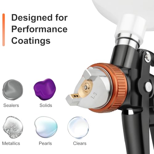 819 HVLP Air Spray Gun Kit with 1.4/1.7/2.0mm Nozzles - size: plastic cup